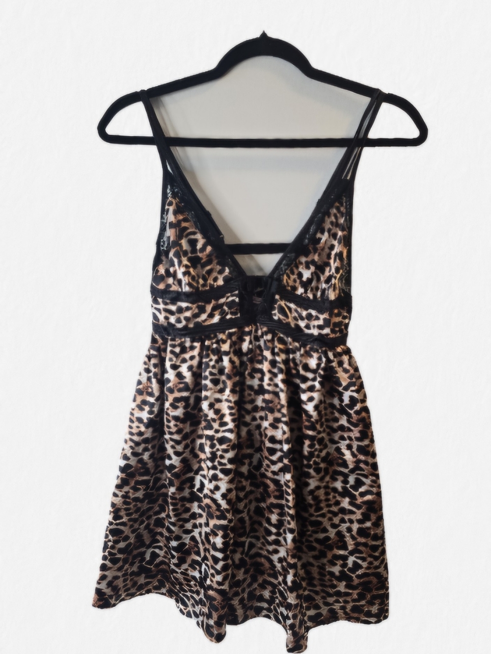 La SENZA Leopard Print Chemise with Black Trim